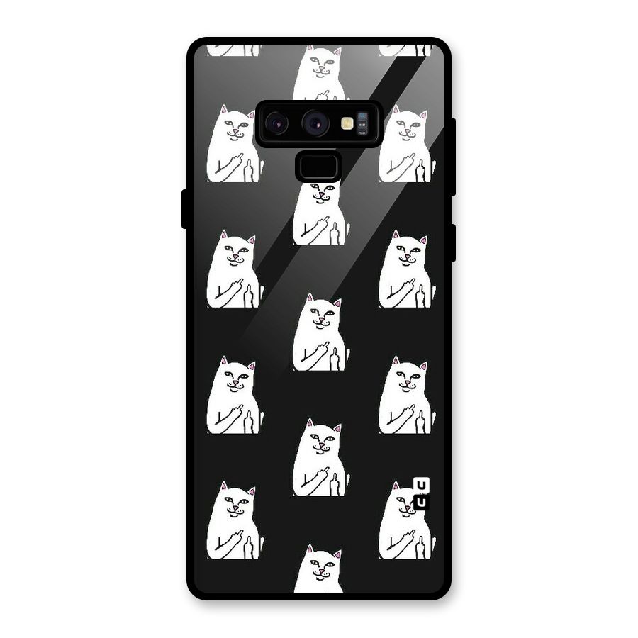 Chill Cat Pattern Glass Back Case for Galaxy Note 9