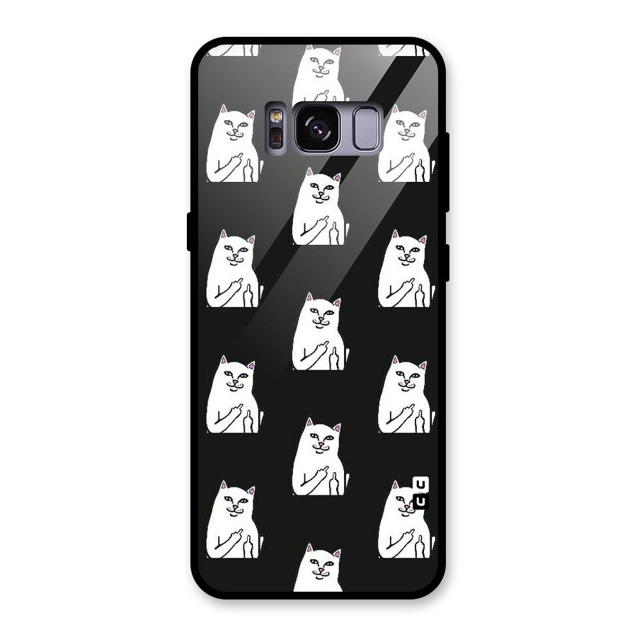 Chill Cat Pattern Glass Back Case for Galaxy S8