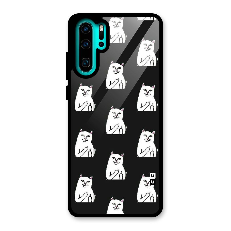 Chill Cat Pattern Glass Back Case for Huawei P30 Pro