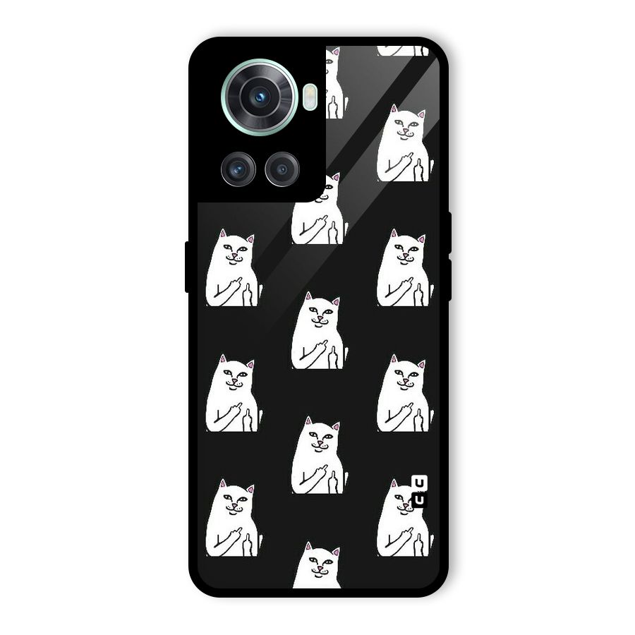 Chill Cat Pattern Glass Back Case for OnePlus 10R