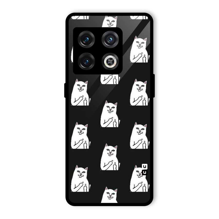 Chill Cat Pattern Glass Back Case for OnePlus 10 Pro 5G