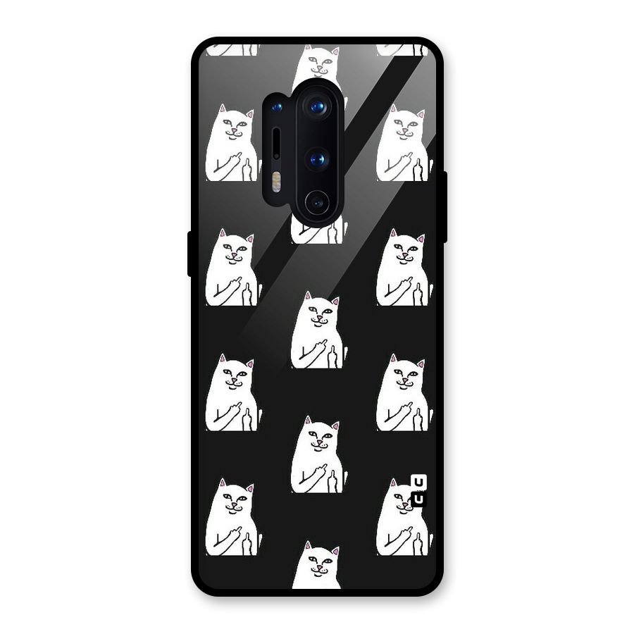 Chill Cat Pattern Glass Back Case for OnePlus 8 Pro