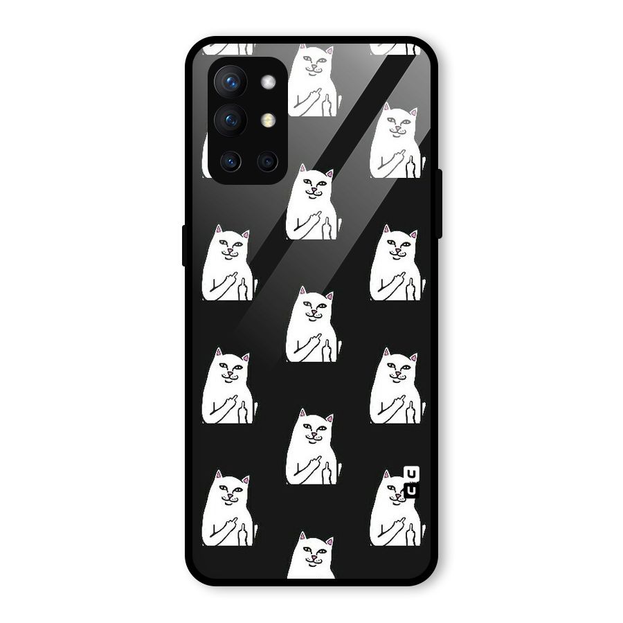 Chill Cat Pattern Glass Back Case for OnePlus 9R