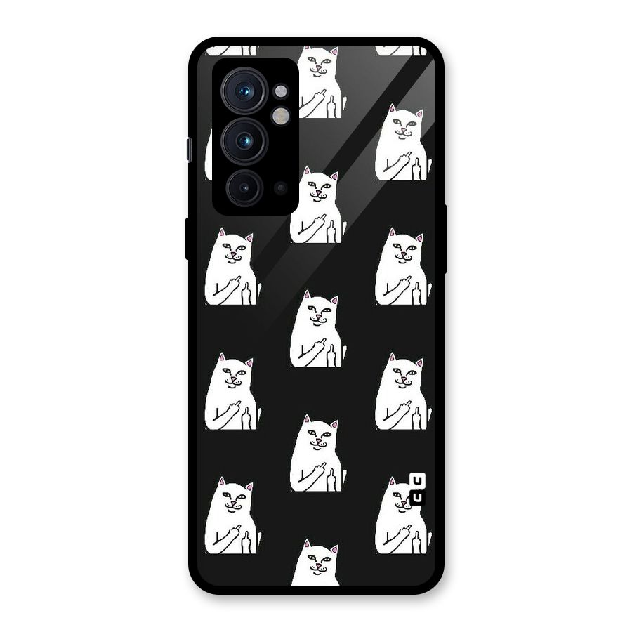 Chill Cat Pattern Glass Back Case for OnePlus 9RT 5G