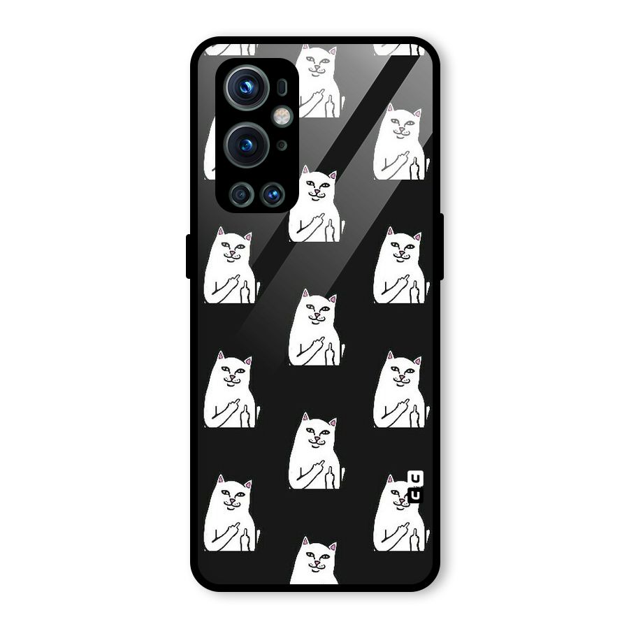 Chill Cat Pattern Glass Back Case for OnePlus 9 Pro