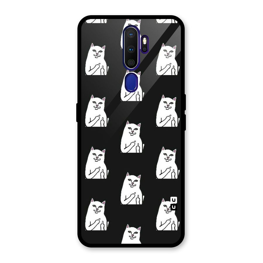 Chill Cat Pattern Glass Back Case for Oppo A9 (2020)