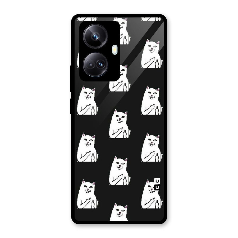 Chill Cat Pattern Glass Back Case for Realme 10 Pro Plus