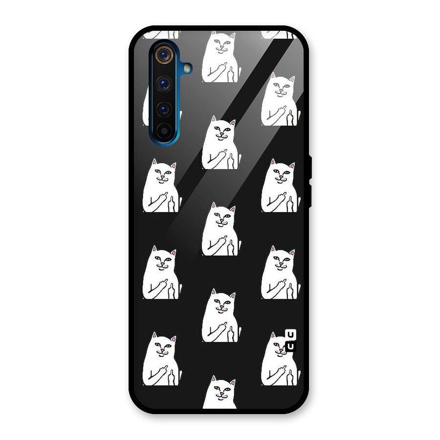 Chill Cat Pattern Glass Back Case for Realme 6 Pro