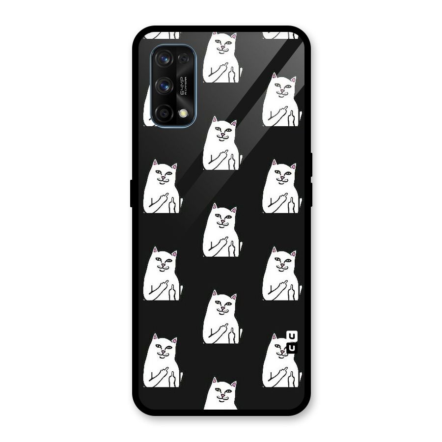 Chill Cat Pattern Glass Back Case for Realme 7 Pro