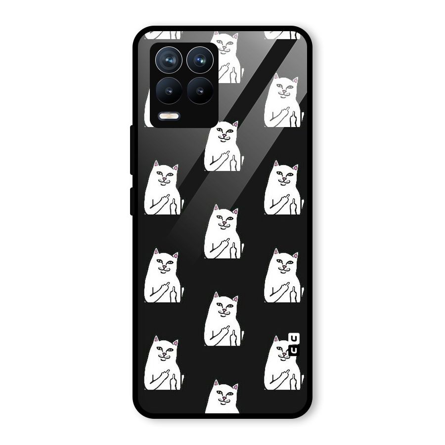 Chill Cat Pattern Glass Back Case for Realme 8 Pro
