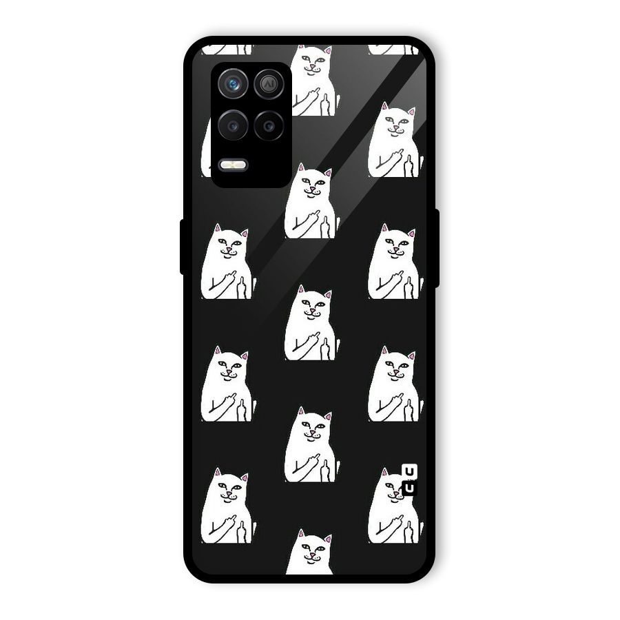 Chill Cat Pattern Glass Back Case for Realme 9 5G
