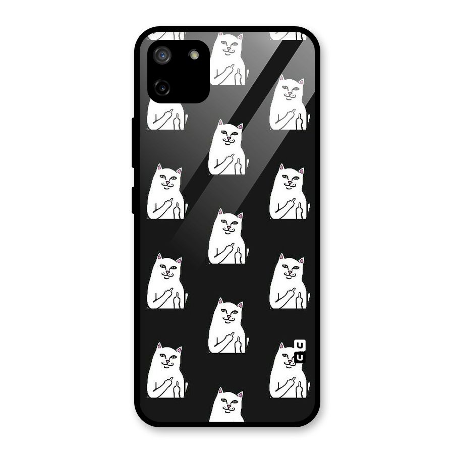 Chill Cat Pattern Glass Back Case for Realme C11