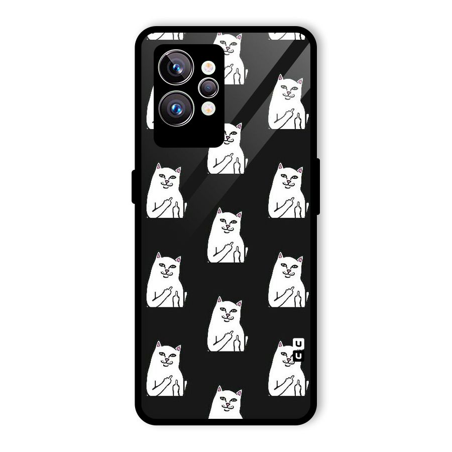 Chill Cat Pattern Glass Back Case for Realme GT2 Pro