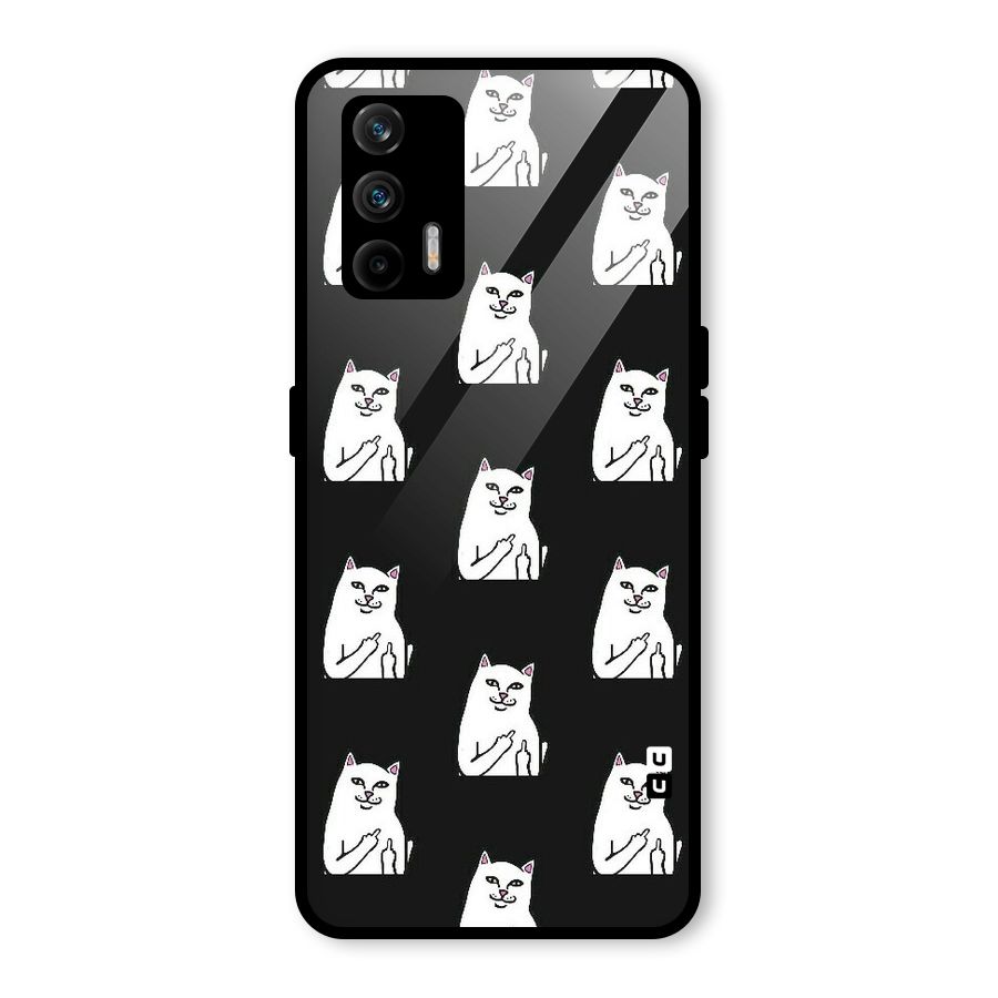Chill Cat Pattern Glass Back Case for Realme GT 5G