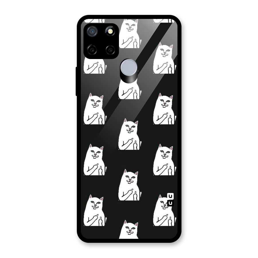 Chill Cat Pattern Glass Back Case for Realme Narzo 20