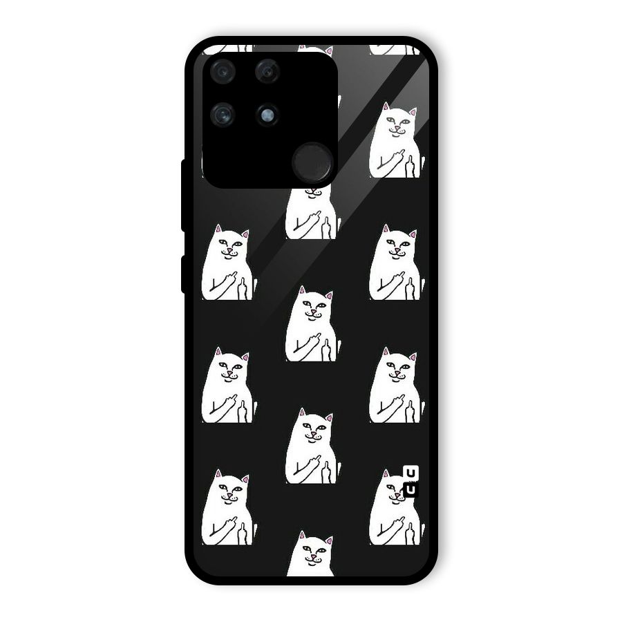 Chill Cat Pattern Glass Back Case for Realme Narzo 50A