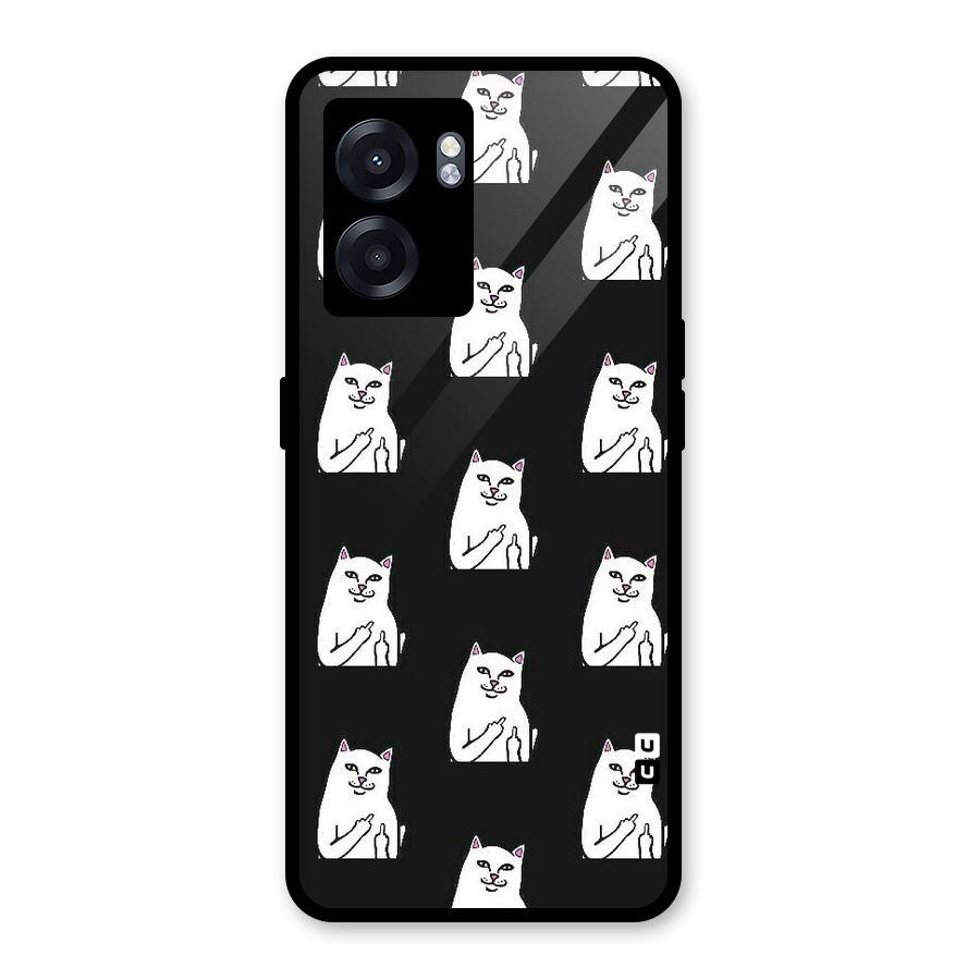 Chill Cat Pattern Glass Back Case for Realme Narzo 50 5G
