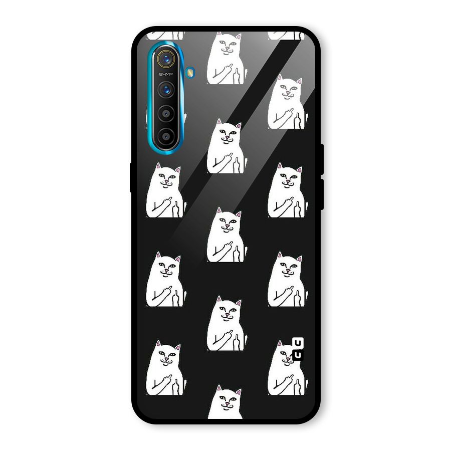 Chill Cat Pattern Glass Back Case for Realme X2