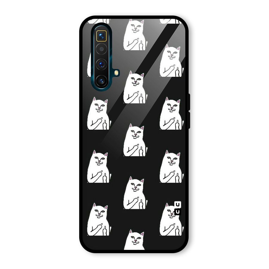 Chill Cat Pattern Glass Back Case for Realme X3 SuperZoom