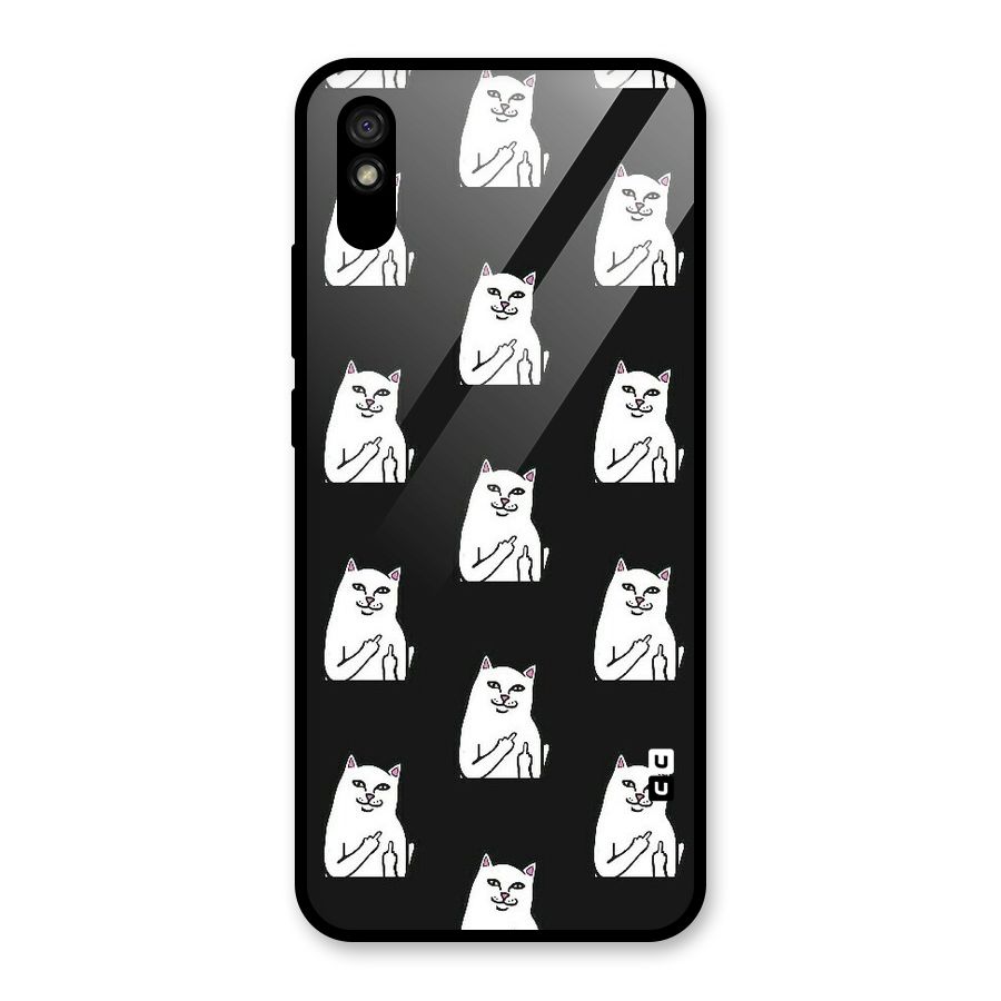 Chill Cat Pattern Glass Back Case for Redmi 9A