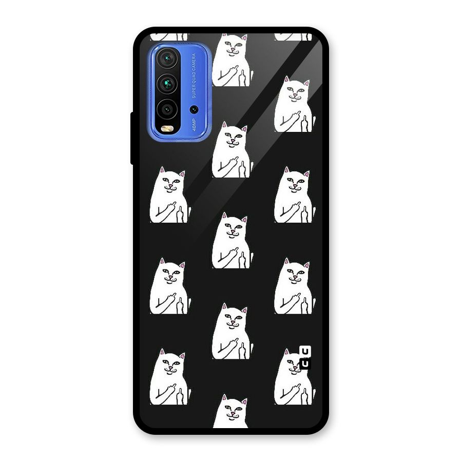 Chill Cat Pattern Glass Back Case for Redmi 9 Power