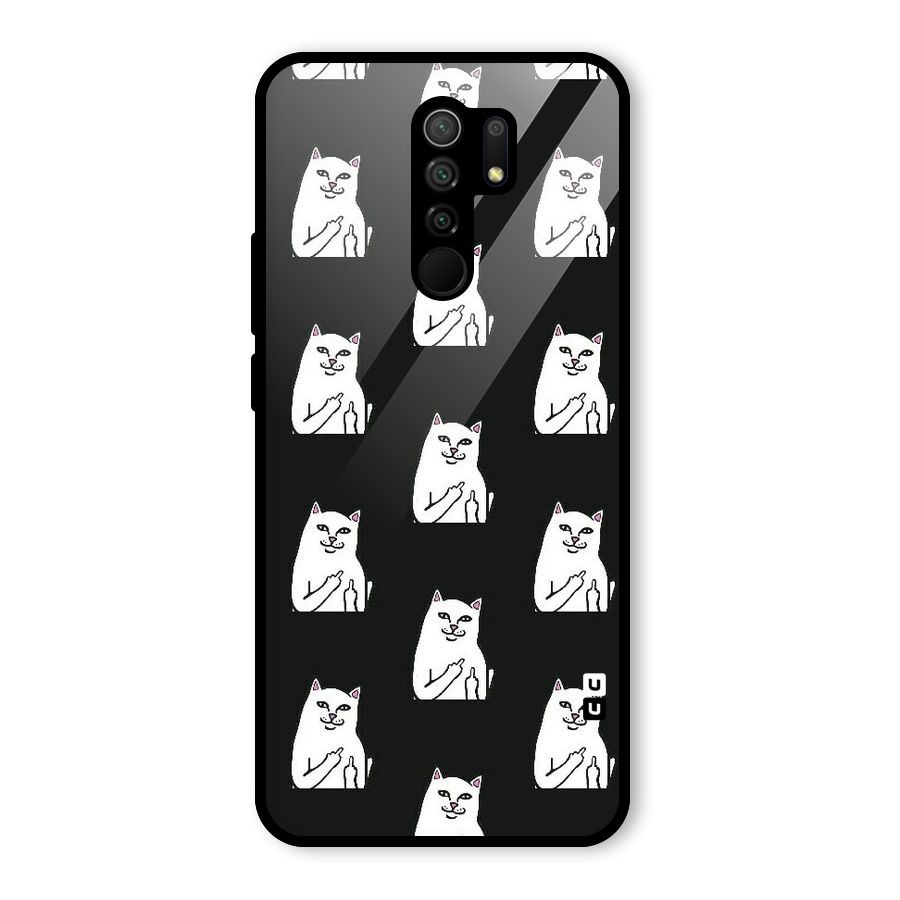 Chill Cat Pattern Glass Back Case for Redmi 9 Prime