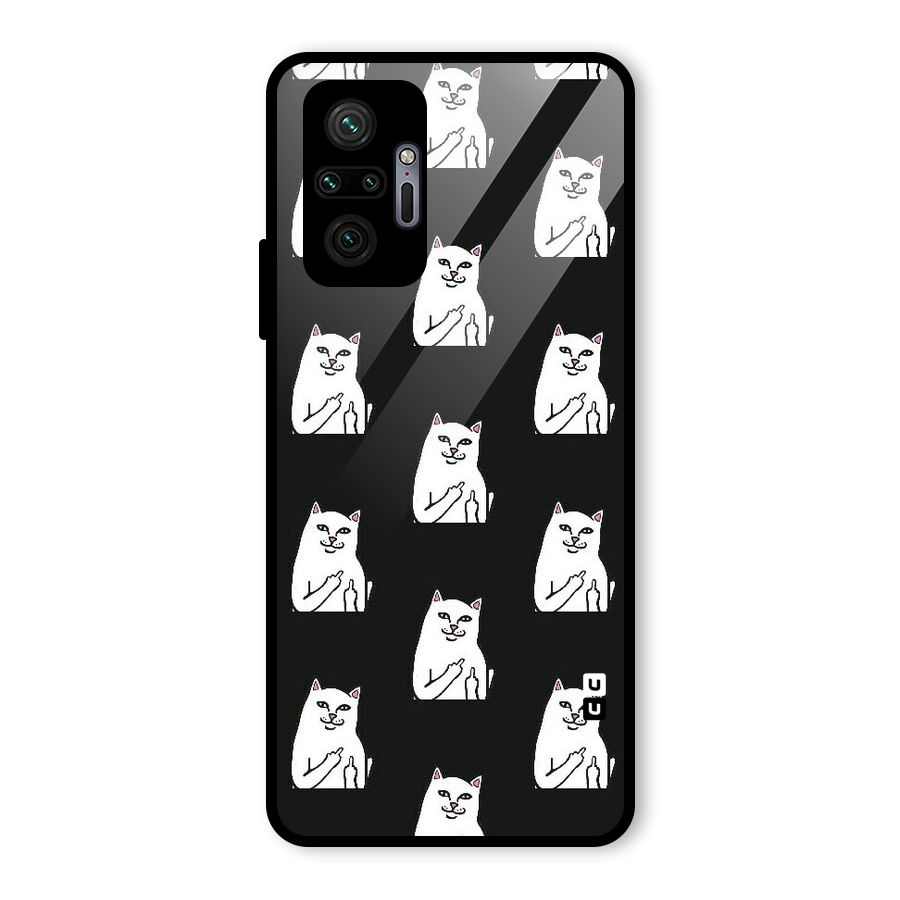 Chill Cat Pattern Glass Back Case for Redmi Note 10 Pro