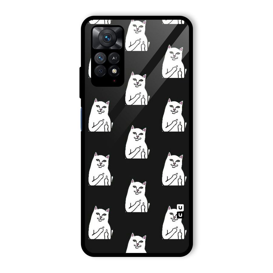 Chill Cat Pattern Glass Back Case for Redmi Note 11 Pro Plus 5G