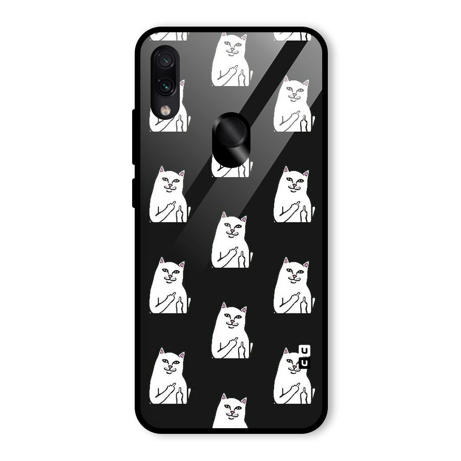 Chill Cat Pattern Glass Back Case for Redmi Note 7S