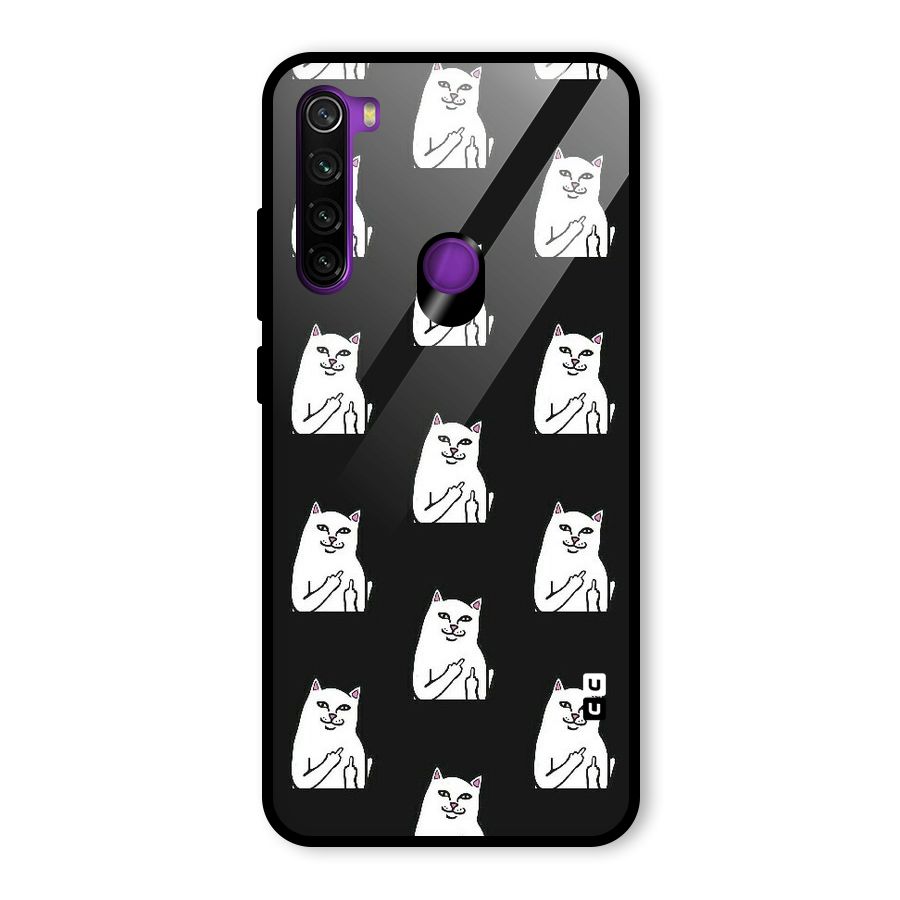Chill Cat Pattern Glass Back Case for Redmi Note 8