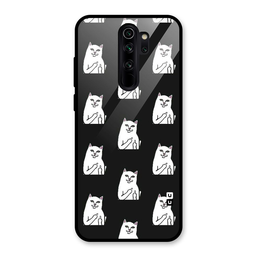 Chill Cat Pattern Glass Back Case for Redmi Note 8 Pro