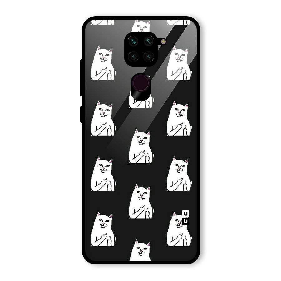 Chill Cat Pattern Glass Back Case for Redmi Note 9