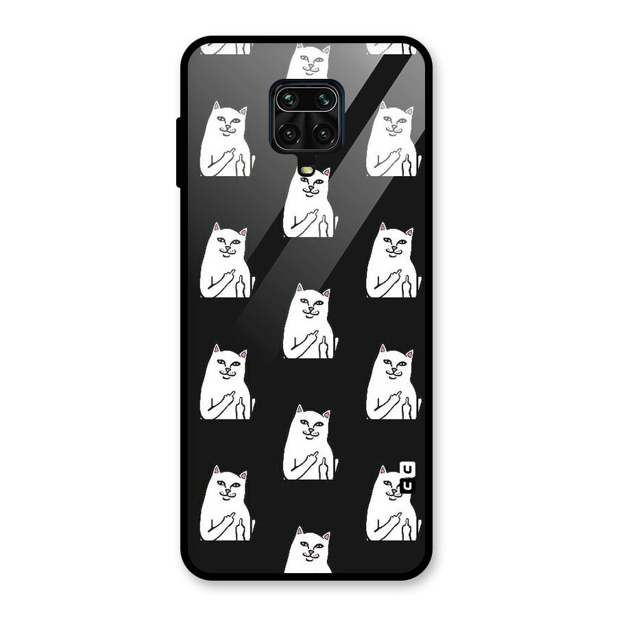 Chill Cat Pattern Glass Back Case for Redmi Note 9 Pro