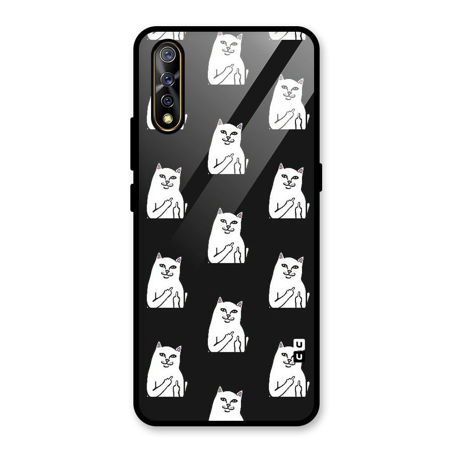 Chill Cat Pattern Glass Back Case for Vivo S1