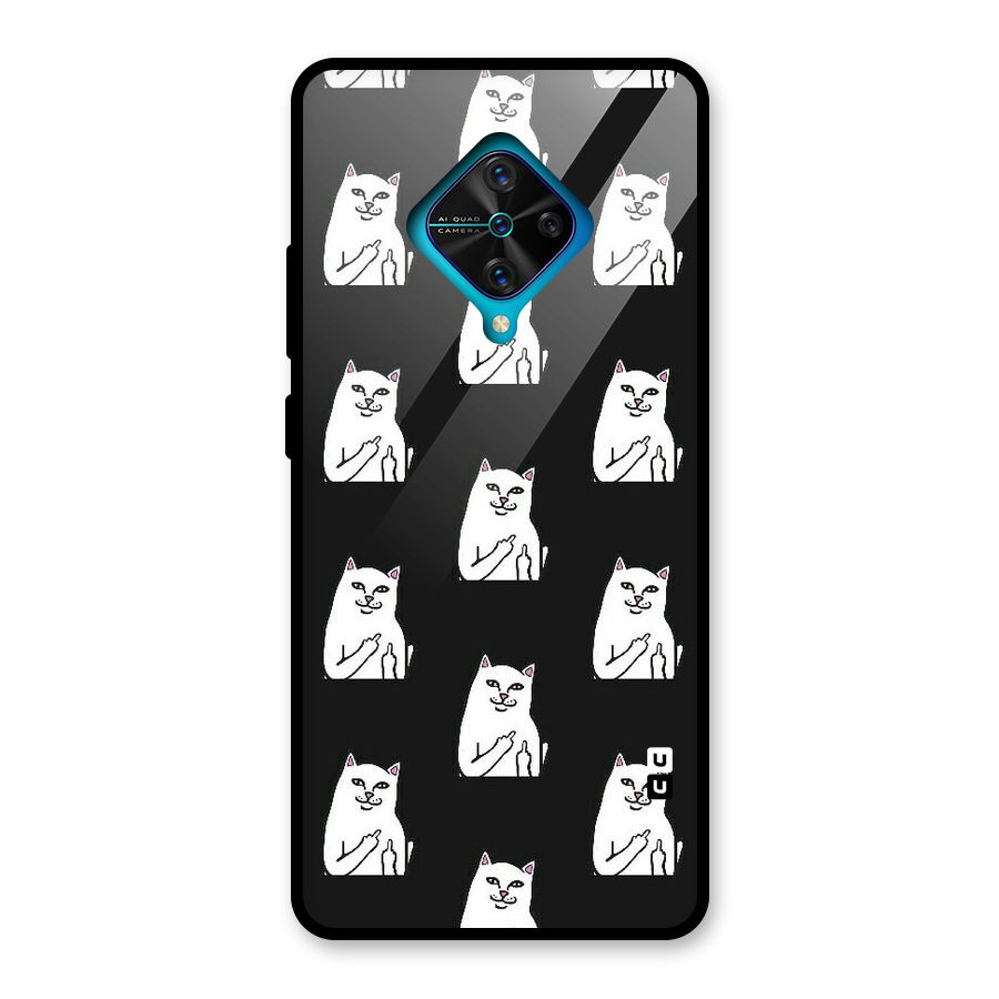 Chill Cat Pattern Glass Back Case for Vivo S1 Pro