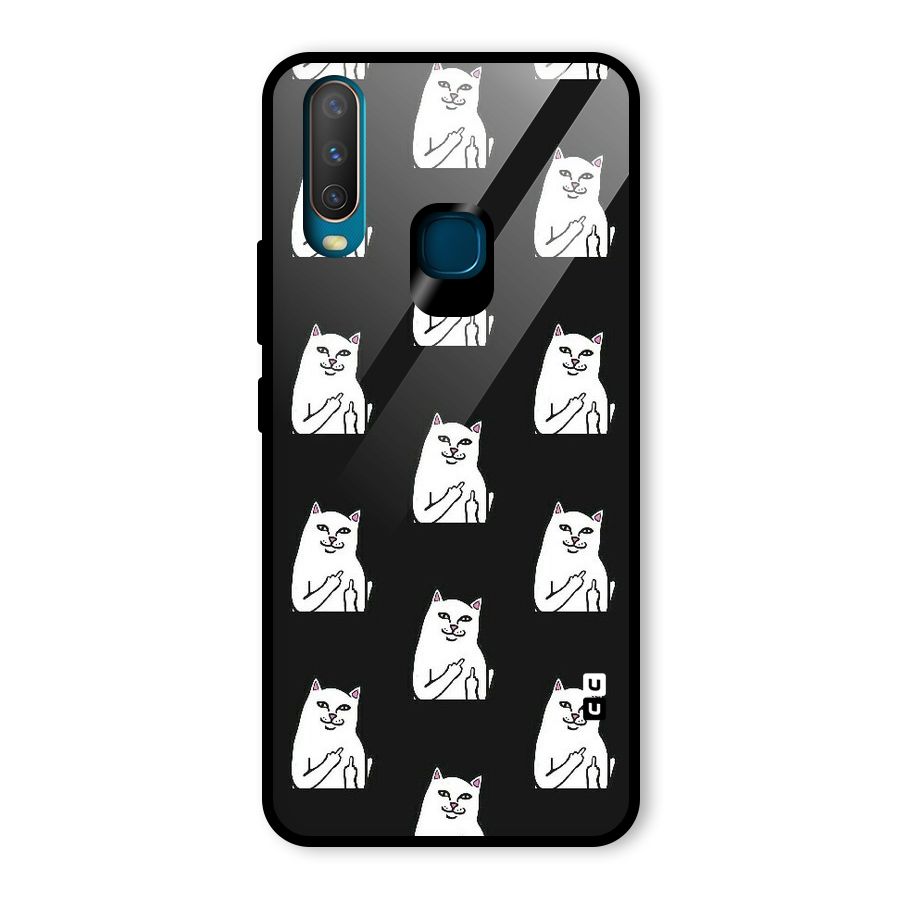 Chill Cat Pattern Glass Back Case for Vivo U10