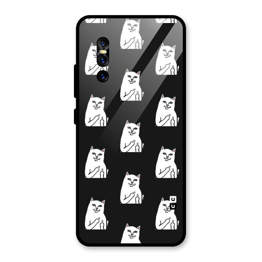 Chill Cat Pattern Glass Back Case for Vivo V15 Pro