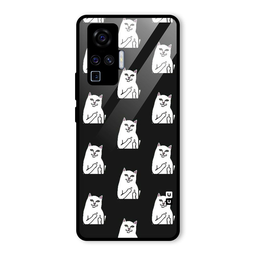 Chill Cat Pattern Glass Back Case for Vivo X50 Pro