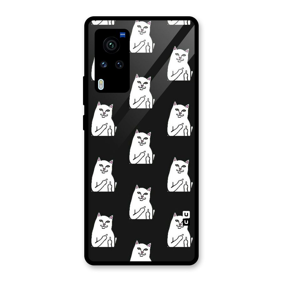Chill Cat Pattern Glass Back Case for Vivo X60 Pro