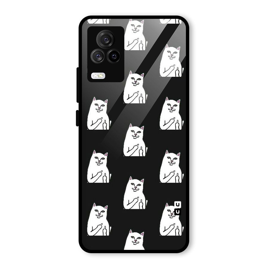 Chill Cat Pattern Glass Back Case for Vivo iQOO 7 Legend 5G