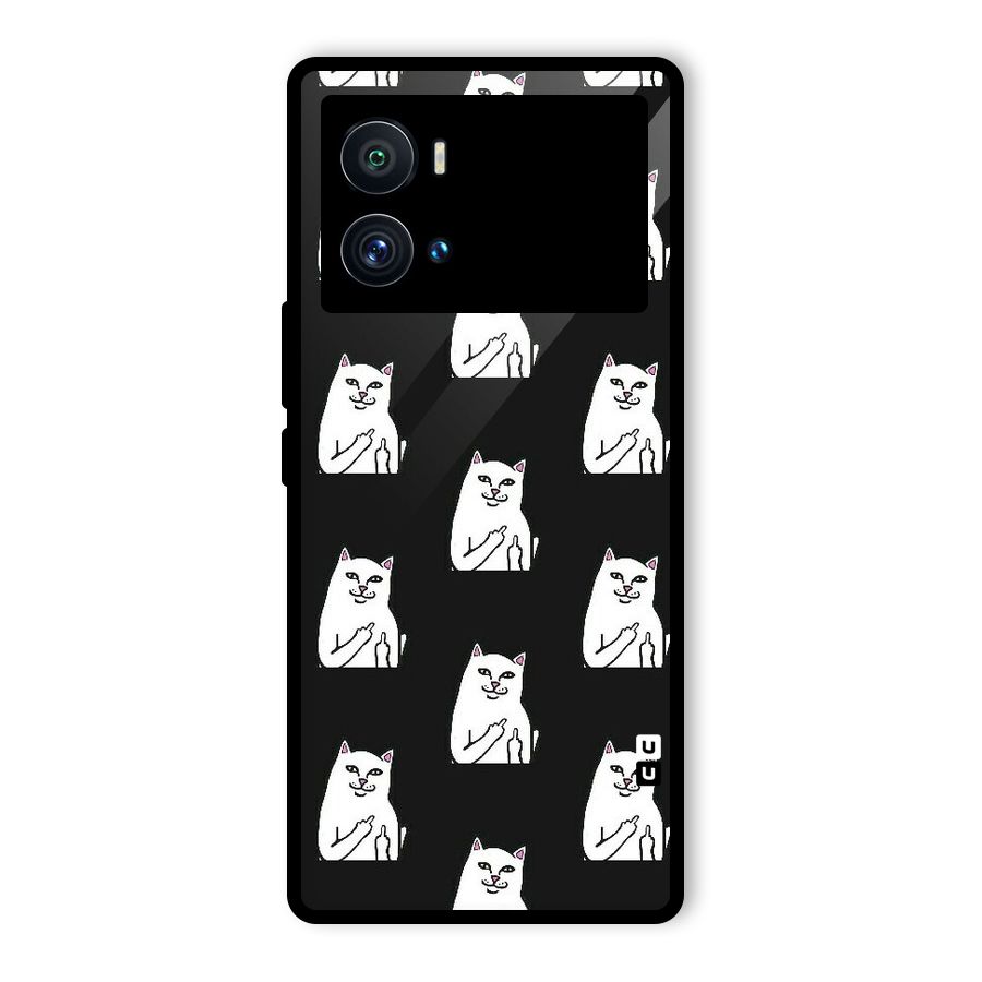 Chill Cat Pattern Glass Back Case for Vivo iQOO 9 Pro