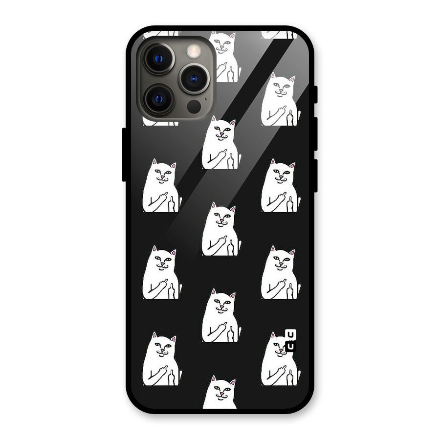 Chill Cat Pattern Glass Back Case for iPhone 12 Pro Max