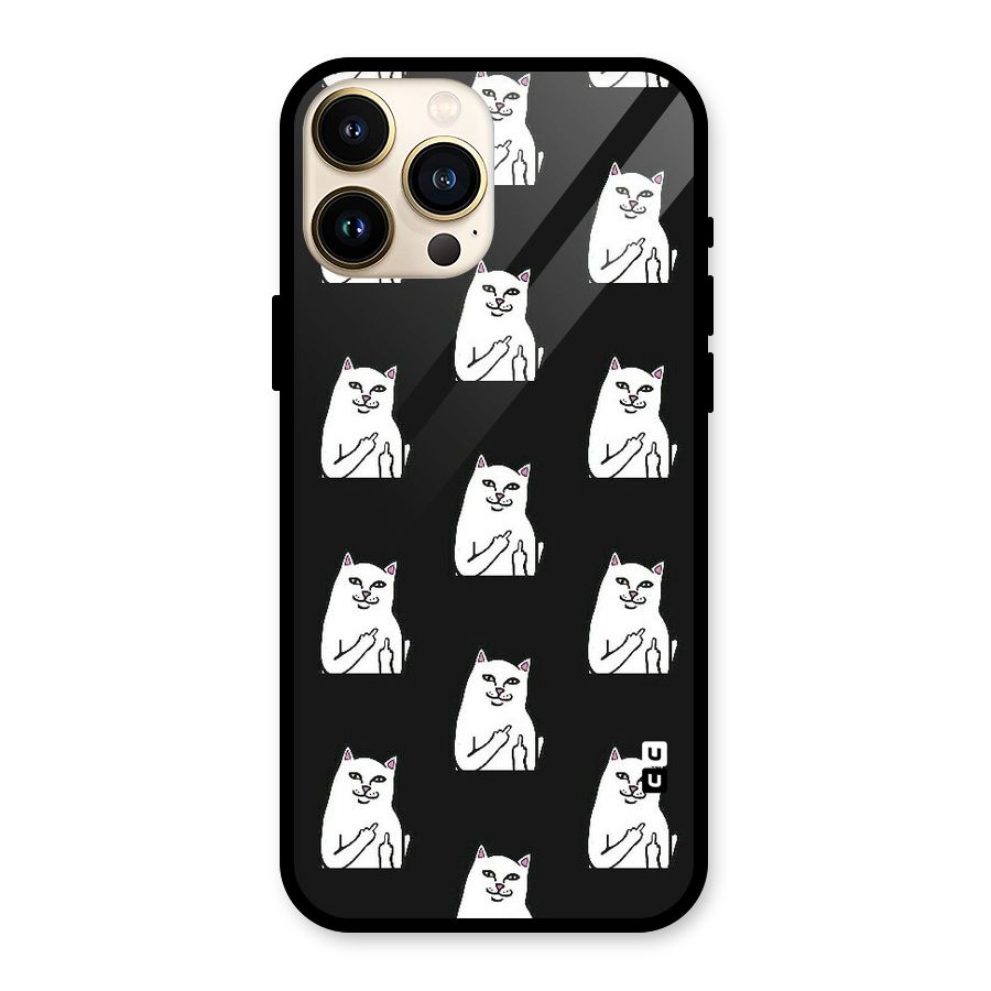 Chill Cat Pattern Glass Back Case for iPhone 13 Pro Max