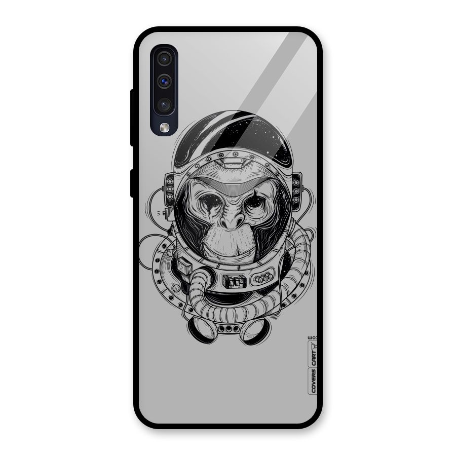 Chimpanzee Astronaut Glass Back Case for Galaxy A50