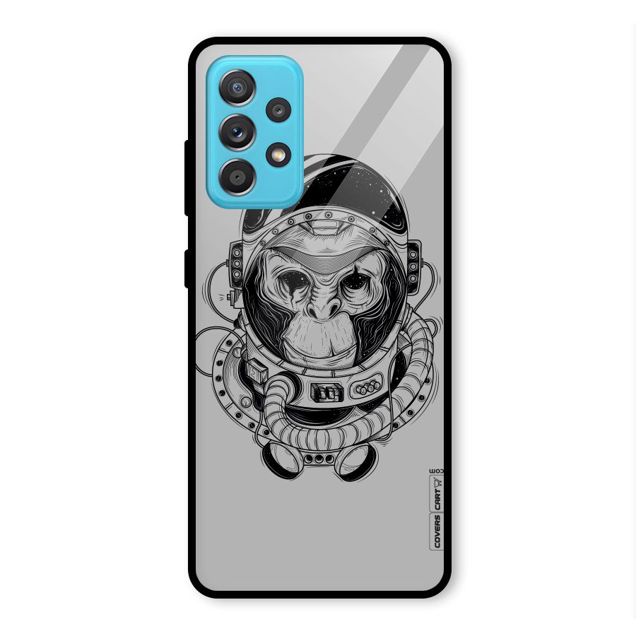 Chimpanzee Astronaut Glass Back Case for Galaxy A52