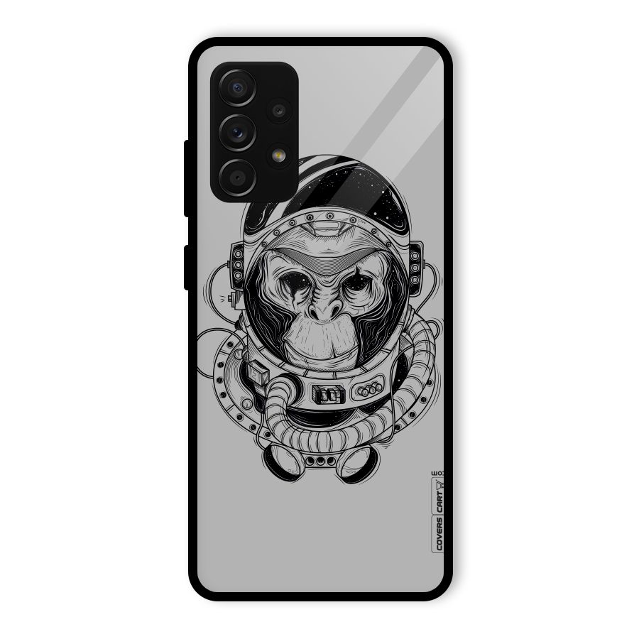 Chimpanzee Astronaut Glass Back Case for Galaxy A53 5G