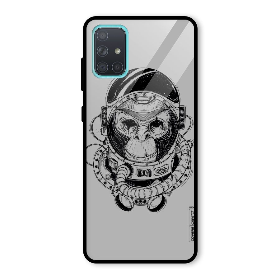 Chimpanzee Astronaut Glass Back Case for Galaxy A71
