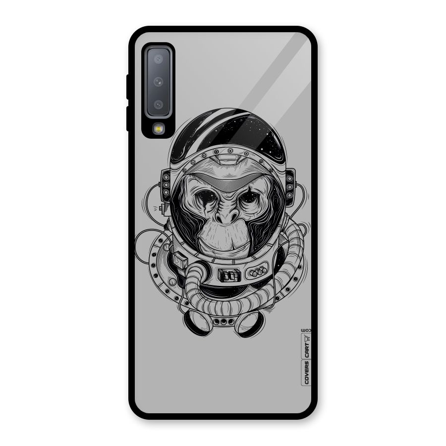 Chimpanzee Astronaut Glass Back Case for Galaxy A7 (2018)