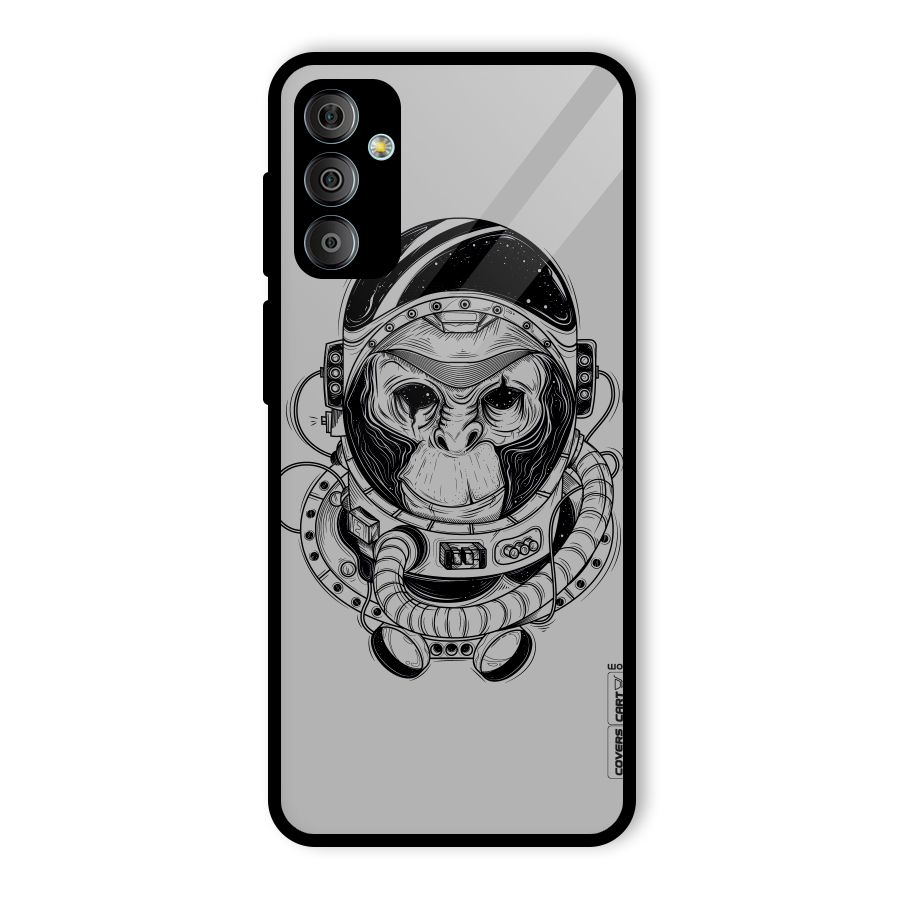 Chimpanzee Astronaut Glass Back Case for Galaxy F23