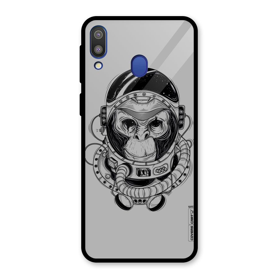 Chimpanzee Astronaut Glass Back Case for Galaxy M20